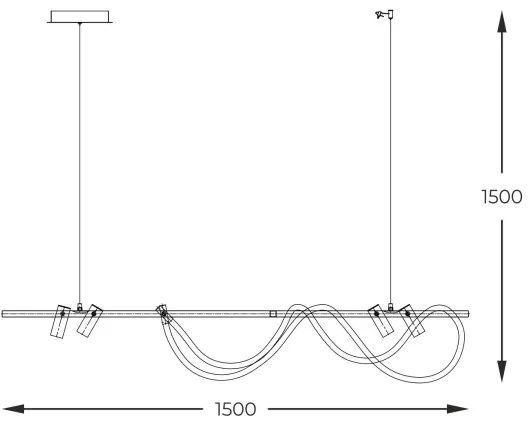 Lustră LED pe cablu Zuma Line 2200277L BALBO LED/67,5W/230V 2700-6000K + telecomandă