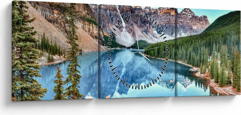Tablou - Lacul Moraine (cu ceas) (90x30 cm)