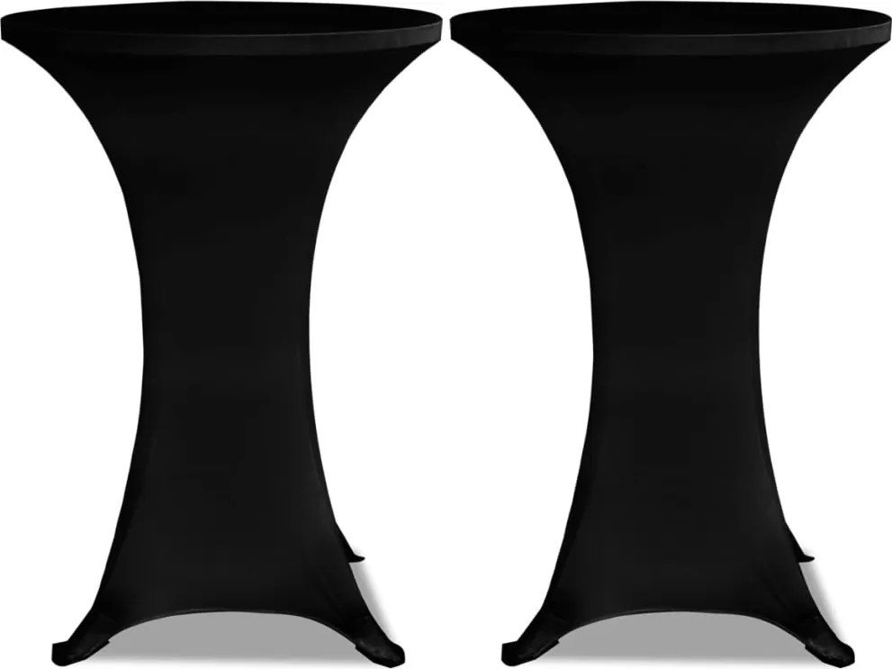 vidaXL Husă de masă cu picior Ø70 cm, 2 buc., negru, elastic