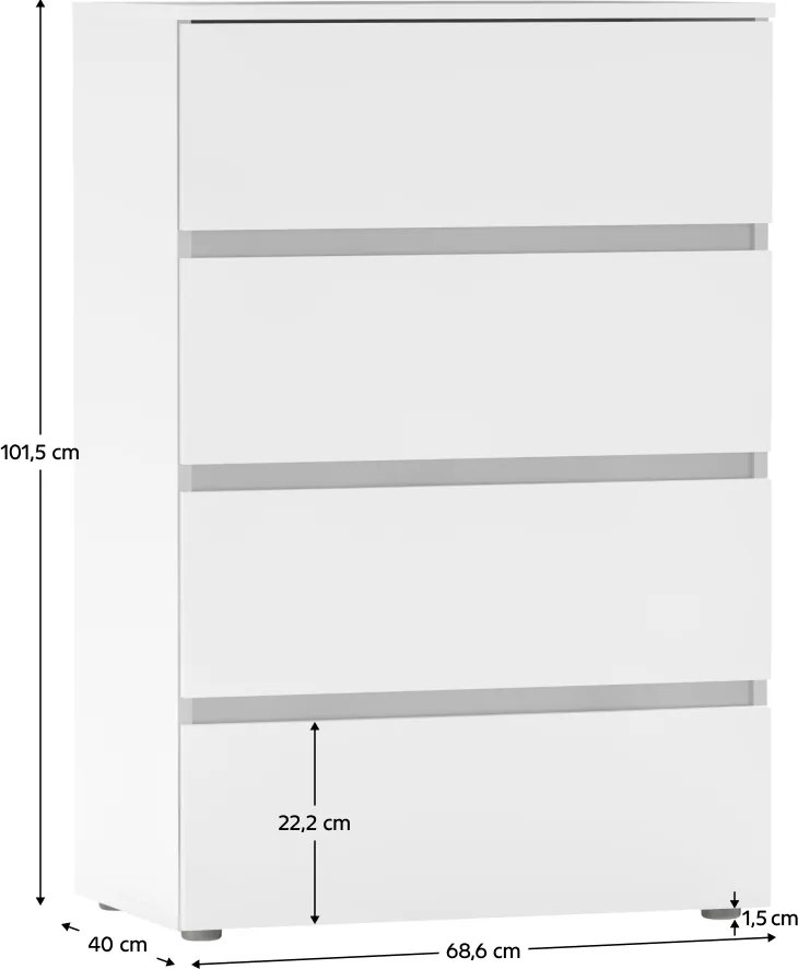 Comoda PARMAD, albă