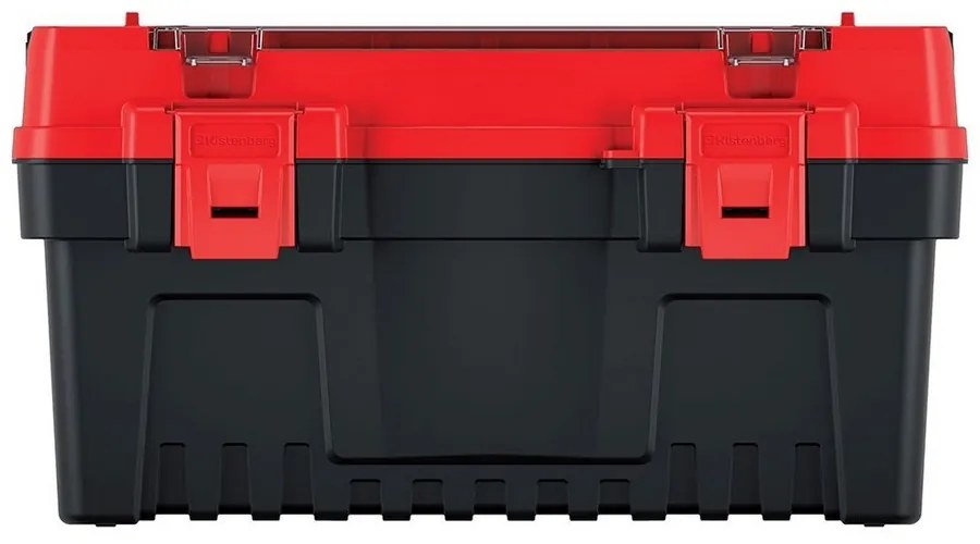 Cutie pentru scule cu maner din aluminiu 47,6 x 26 x 25,6 cm, compartimentari, rosu