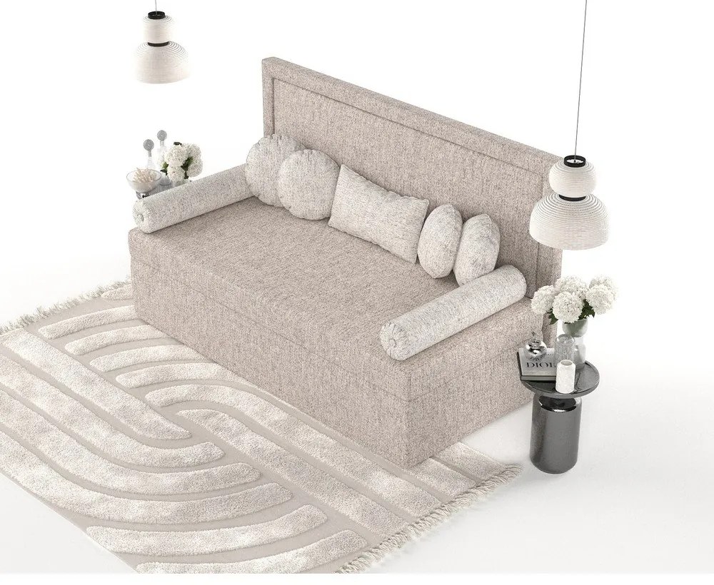 Pat maro deschis tapițat 90x200 cm Scala – Maison de Rêve