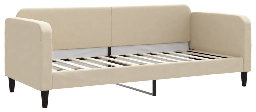 354032 vidaXL Pat de zi, crem, 80x200 cm, material textil