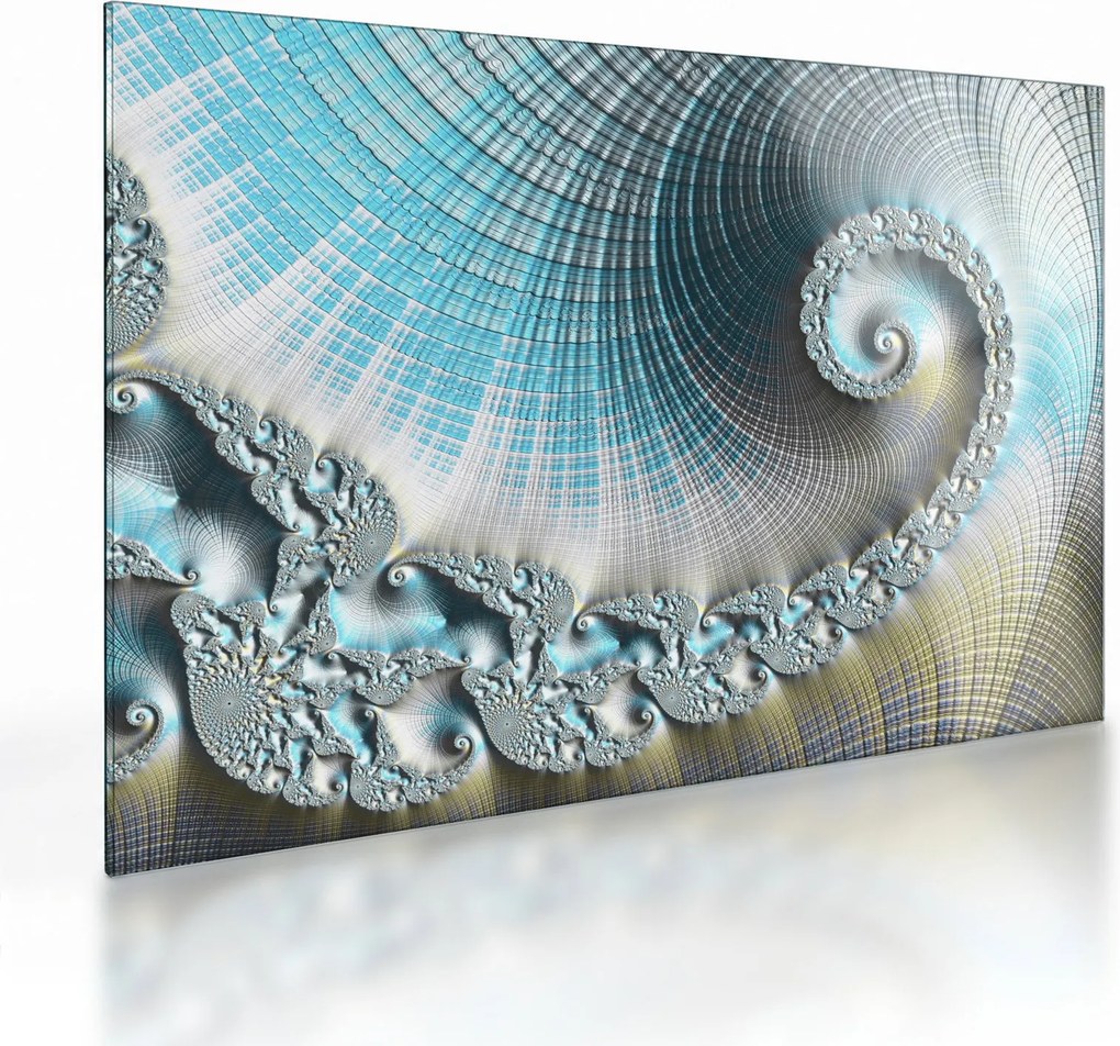 Tablou pe sticlă - Spirale texturate (70x50 cm)