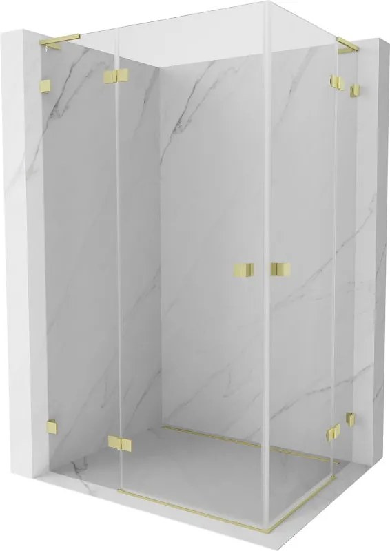 Mexen Lunar L Duo cabină de duș cu ușă pivotantă stânga 120 x 90 cm, transparentă, auriu periat - 834L-120L-090P-55-00