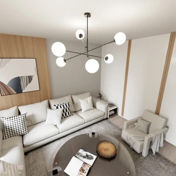 Lustră pe tijă LINEAR 6xE14/10W/230V negru/alb