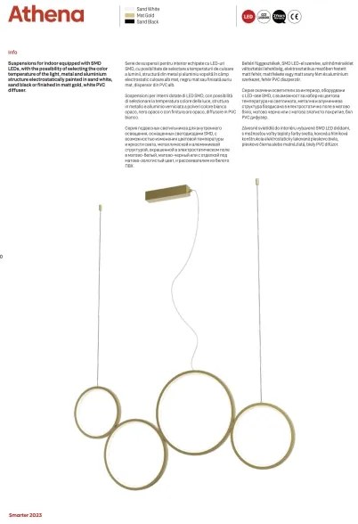 Lustră LED dimabilă pe cablu ATHENA LED/40W/230V CRI98 negru Redo 01-3384