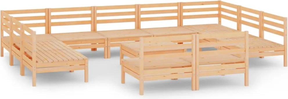 vidaXL Set mobilier de grădină, 12 piese, lemn masiv de pin