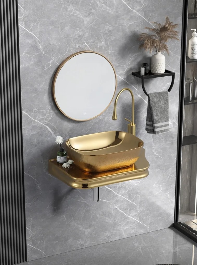 Lavoar ceramic pentru baie 65.5×37×8 cm – design compact și elegant