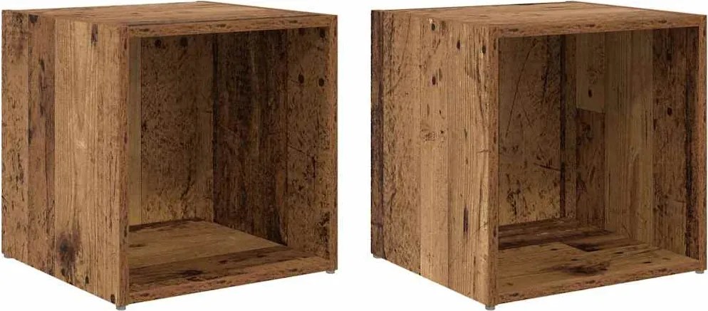vidaXL Set comodă TV 2 pcs Lemn Vechi 37 x 35 x 37,5 cm Lemn compozit