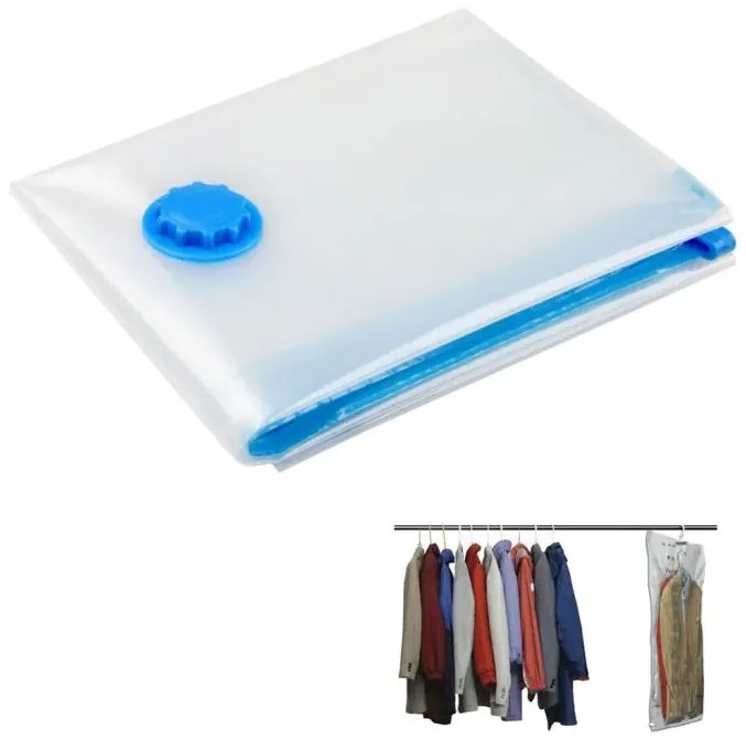 Sac de vidare pentru depozitarea hainelor de sezon cu mâner pentru umerașe - 145 x 70 cm