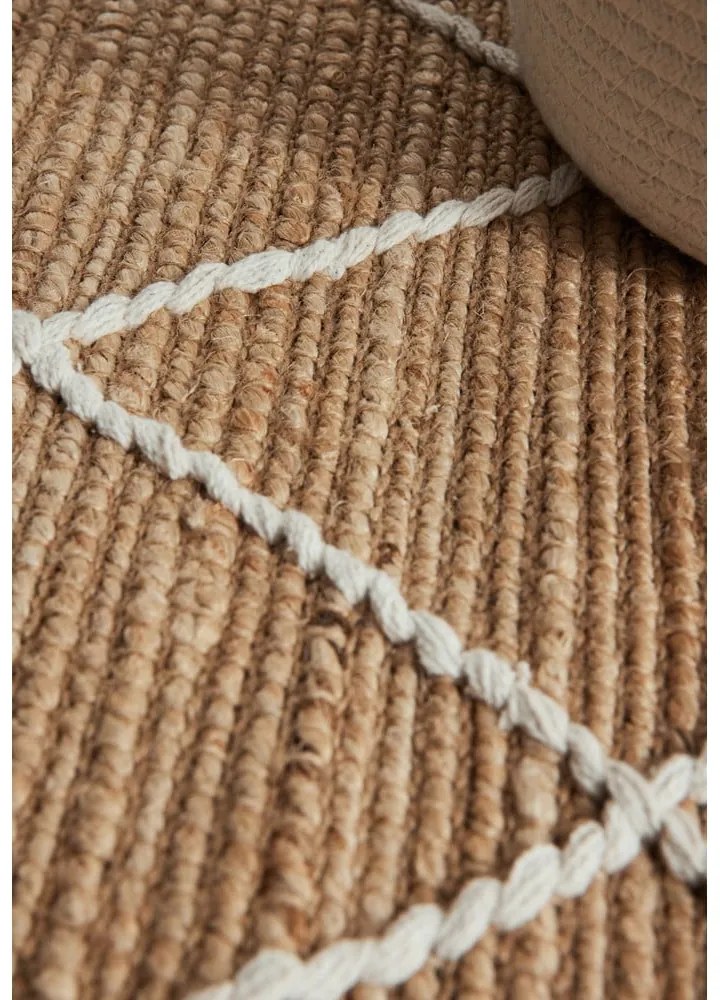 Covor în culoare naturală țesut manual din iută 200x300 cm Kunu – Hanse Home
