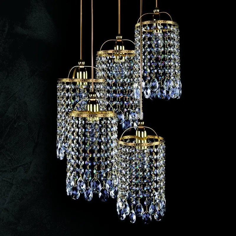 Lustra cu 5 pendule Cristal Bohemia Exclusive SMALL GAME 07-05