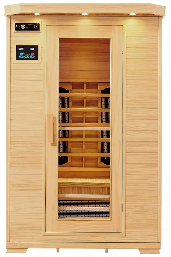 Infračervená sauna/ tepelná kabína Oslo s keramickými radiátormi a drevom Hemlock