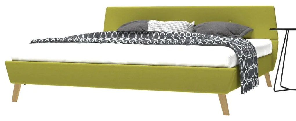 245125 vidaXL Cadru pat, bază șipci, material textil, 180 x 200 cm, verde