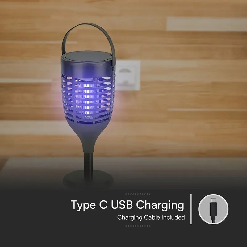 Aparat aniti-insecte cu incarcare solara 3in1 1.3w