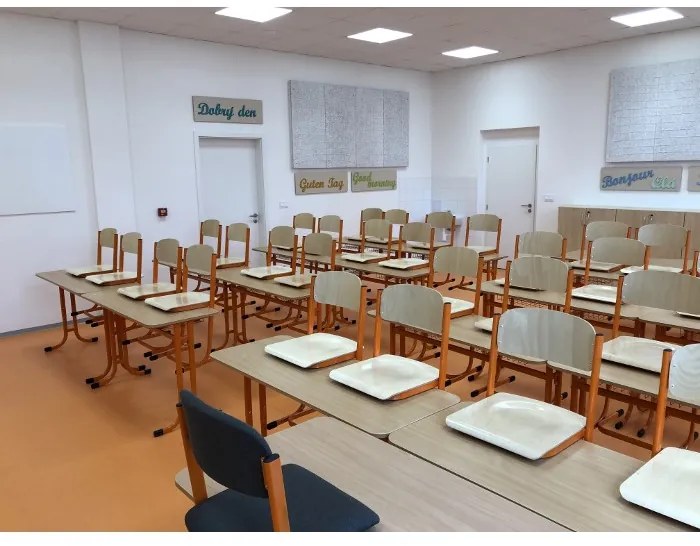 Scaun profesor tapitat, galben - ral 1021