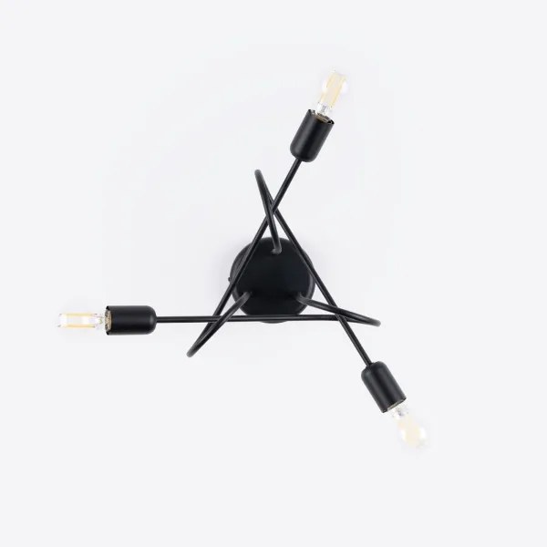 Lustră pe tijă Sollux SL.1434 LOOP 3xE27/15W/230V negru