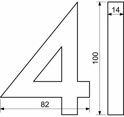 Literă aluminiu de casă a, suprafață șlefuită 3D