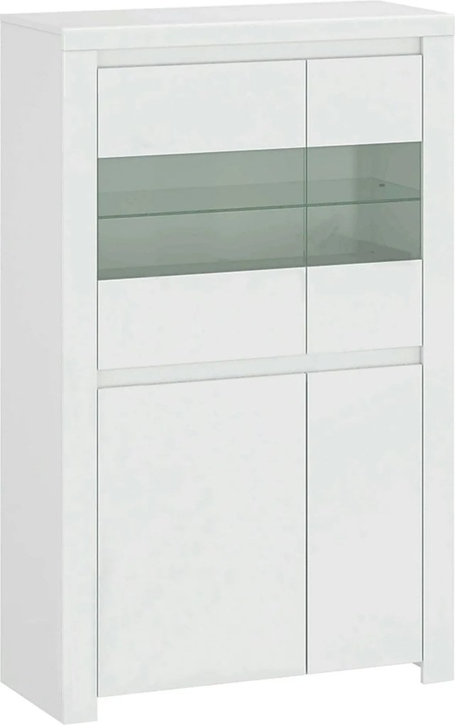 Vitrina LINGO, alb, PAL laminat, sticla, 98x42x157 cm