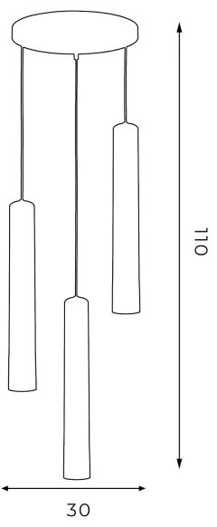 Lustră pe cablu NEST 3xGU10/8W/230V albă/aurie rotundă