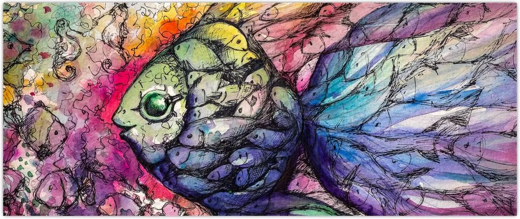 Tablou - Peștișorul colorat (120x50 cm)