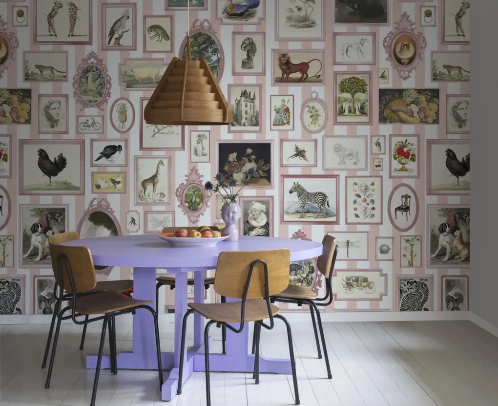 Tapet Vintage Frames, Pink, Rebel Walls
