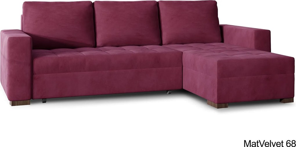 Colțar lemn masiv Extensibil Nelia 237x150cm Ladă Depozitare Personalizabil - Berlin 01 + Soft 11
