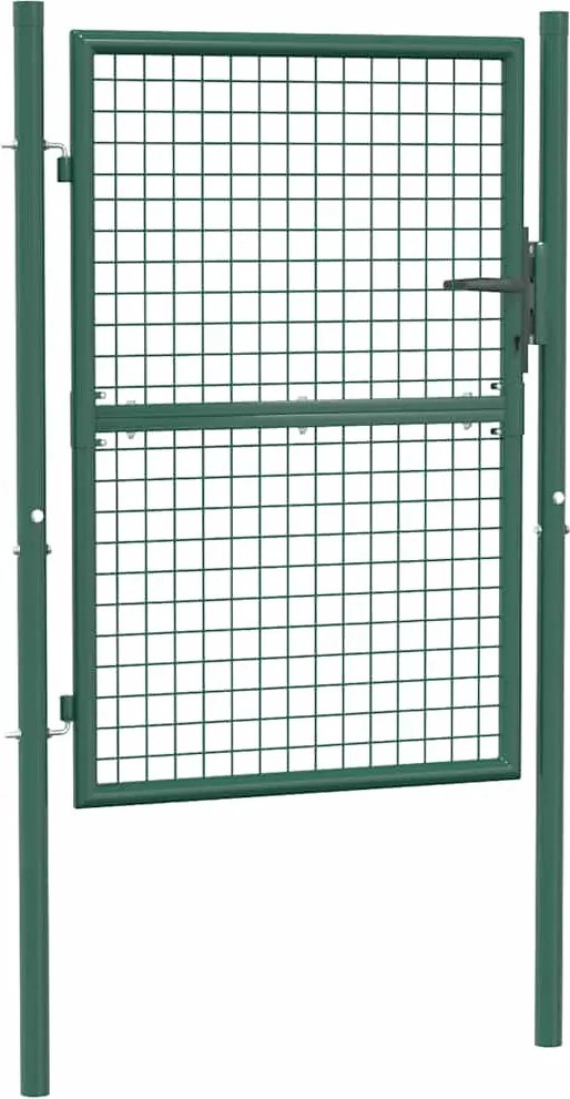 vidaXL Poartă de gard din oțel, 100x125 cm, verde