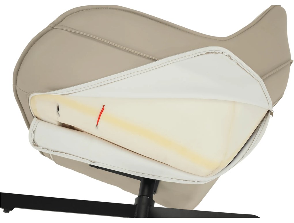 Scaun pivotant de lux, piele ecologică gri / metal, JAELYN