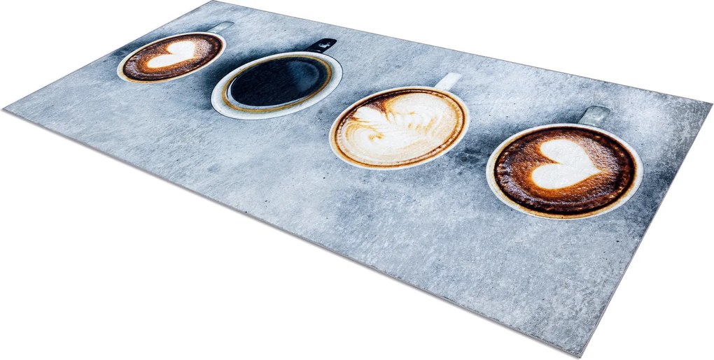 ANDRE 33300 covor lavabil Cafea bucatarie, anti-alunecare - gri / maro