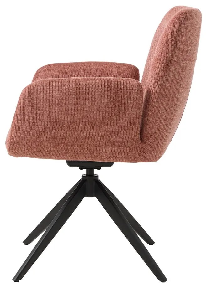 Scaun de sufragerie roz cu cotiere tapițat Roxana – Unique Furniture