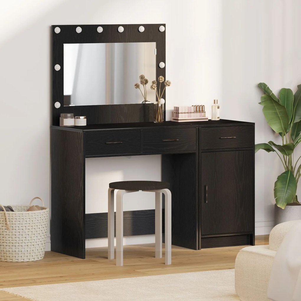 vidaXL Masă de Machiaj 2 pcs Negru 40 x 41 x 75 cm Lemn compozit