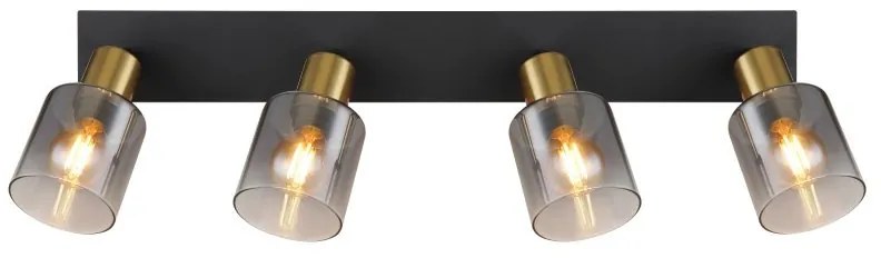Plafoniera 4L design modern Hollsy negru, auriu