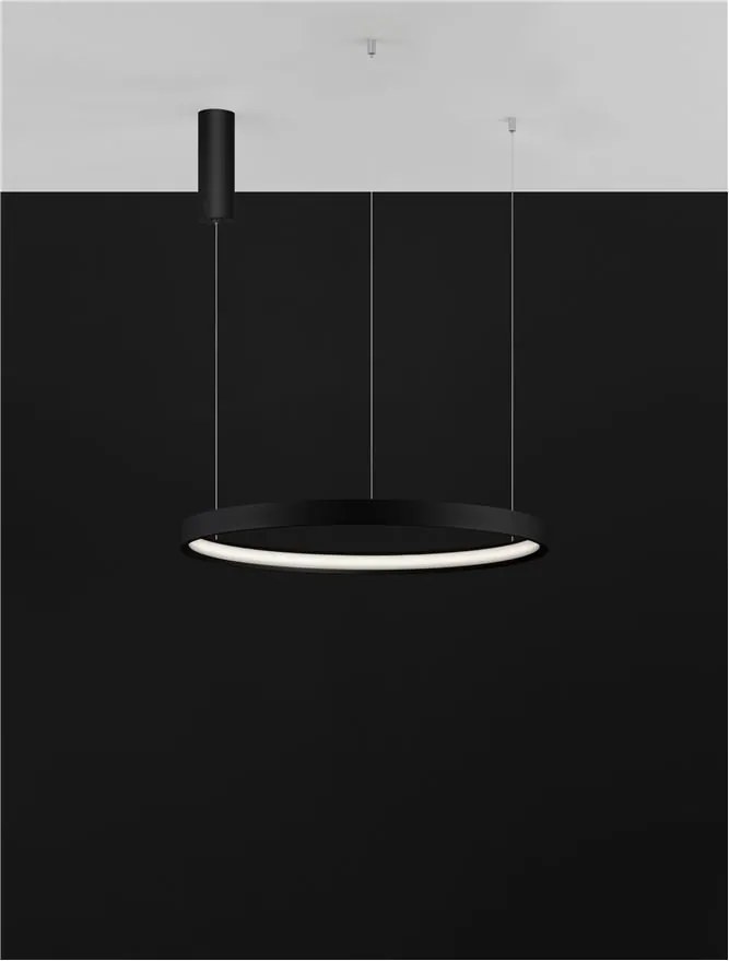 Lustra LED suspendata design modern circular PERRINE D-60cm neagra