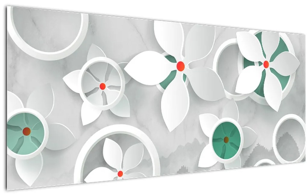 Tablou abstracției florale (120x50 cm)