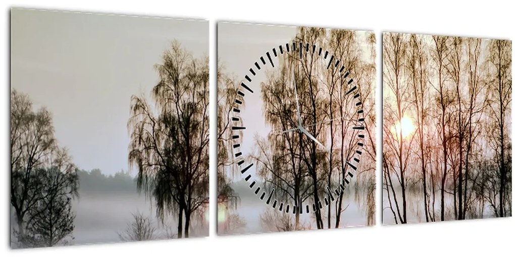 Tablou - Dimineața mohorâtă (cu ceas) (90x30 cm)