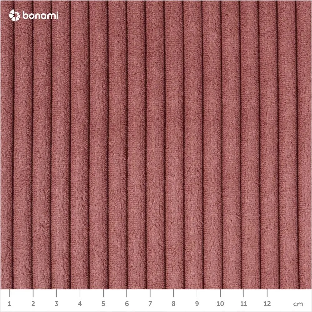 Canapea roz-deschis cu tapițerie din catifea reiată 280 cm Voltaire – Bobochic Paris