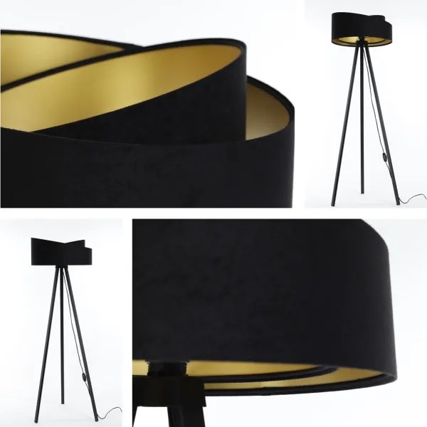 Lampă de podea GALAXY 1xE27/60W/230V negru/wenge