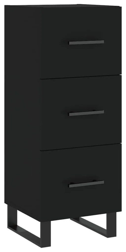 828629 vidaXL Servantă, negru, 34,5x34x90 cm, lemn compozit