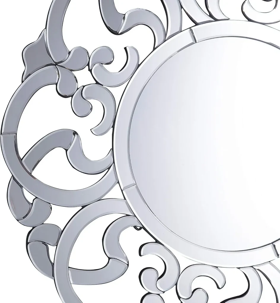OGG204 - Oglinda 70 cm, pentru perete ornamentala dormitor, living - Argintie