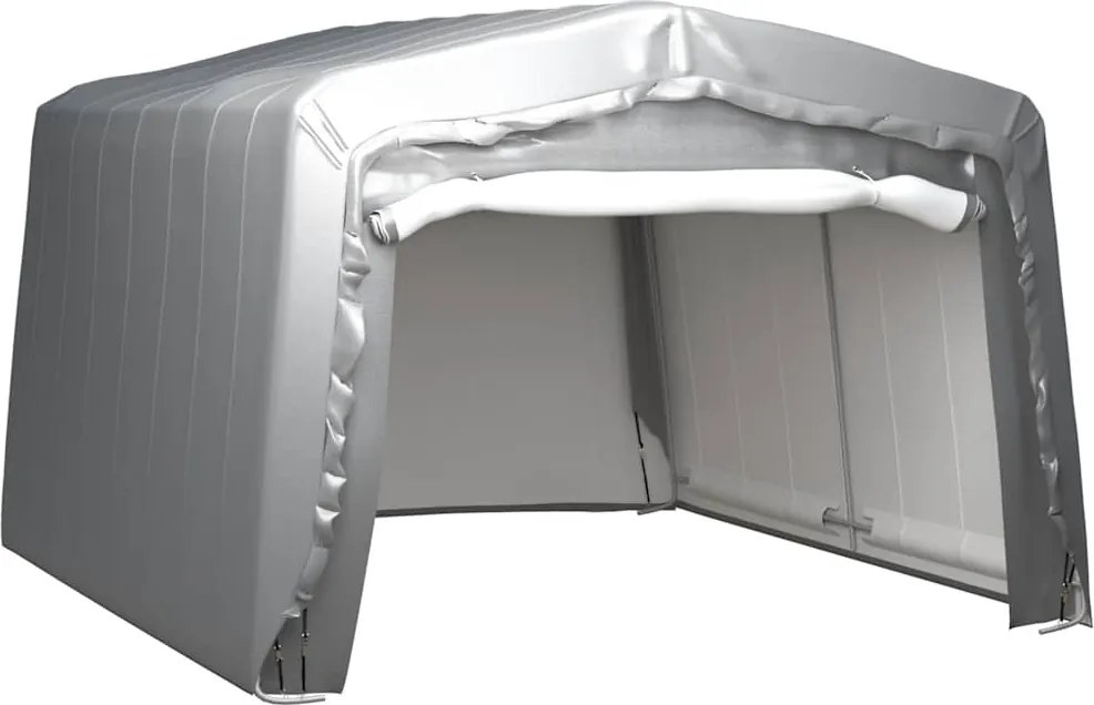 vidaXL Cort de depozitare, gri, 370x370 cm, oțel