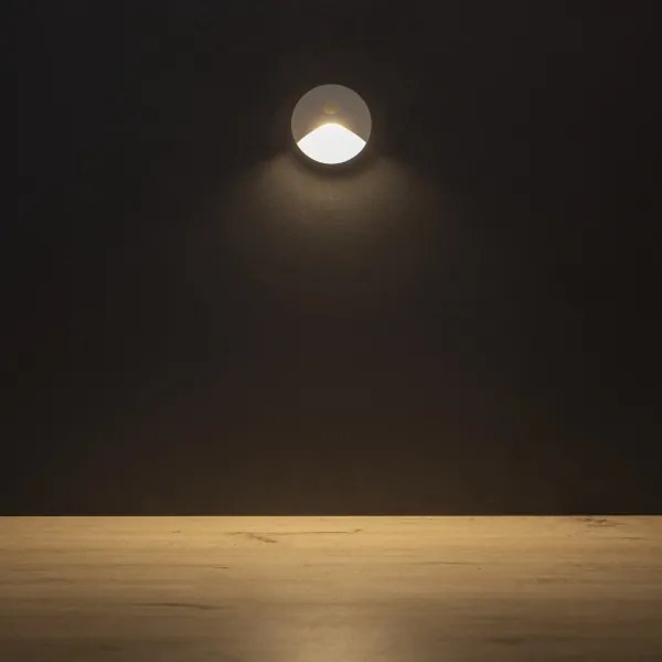 Kanlux 39123 - Lampă LED pentru trepte cu senzor EXIN, 2,5W/230V, 3000K, IP65, alb, rotund