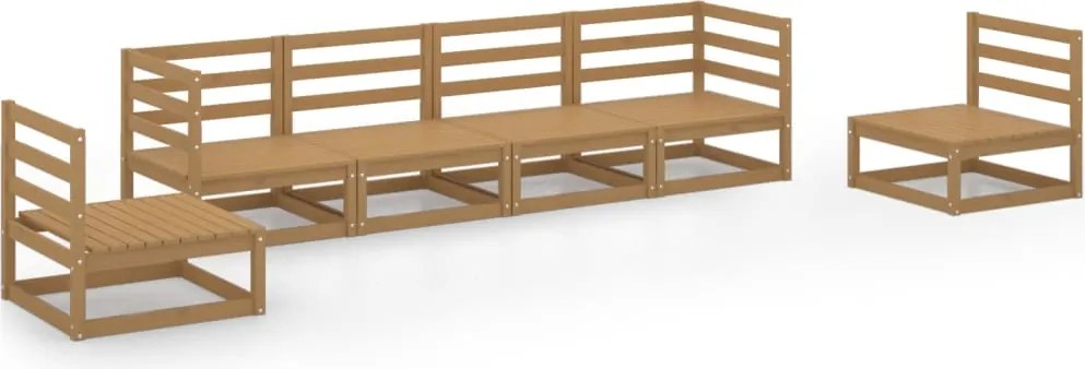 vidaXL Set mobilier de grădină, 6 piese, maro miere, lemn masiv de pin