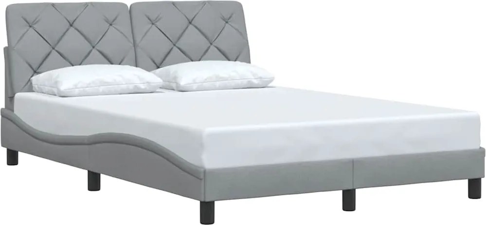 vidaXL Cadru de pat fără saltea, gri deschis, 140x200 cm, textil