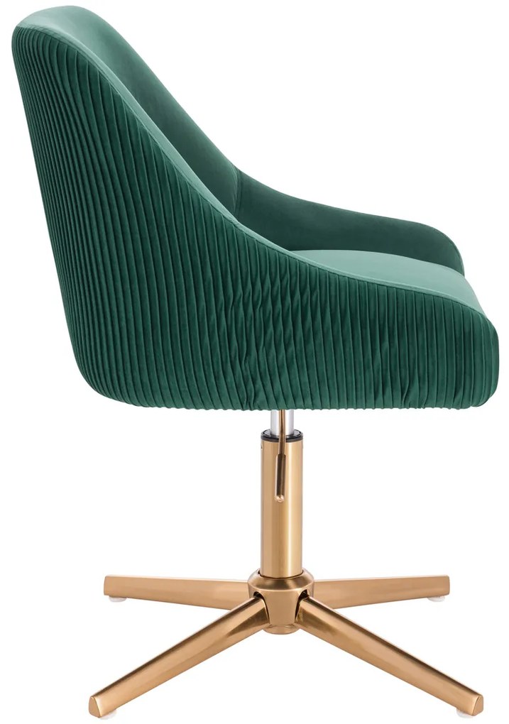 HR920CROSS Scaun Verde din Catifea cu Bază Aurie