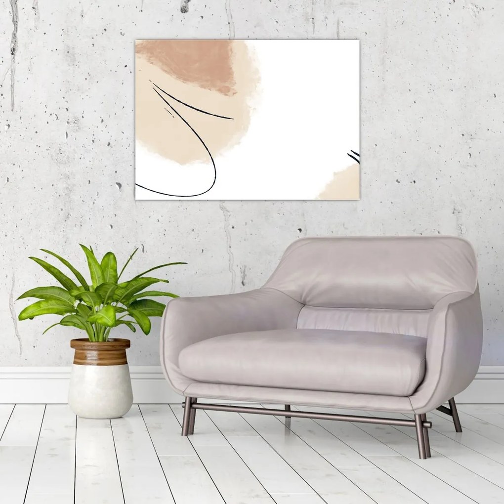 Tablou pe sticlă - Abstracție albă (70x50 cm)