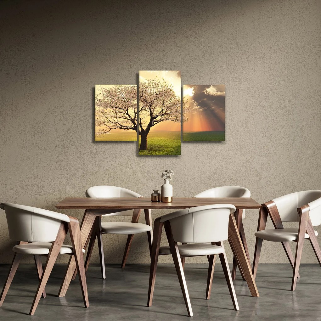 Tablou cu copac pe luncă (90x60 cm)