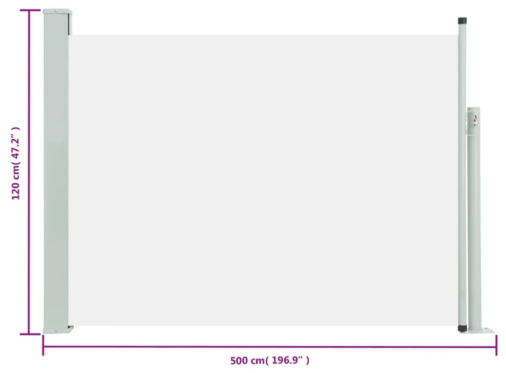 Copertina laterala retractabila de terasa, crem, 117x500 cm Crem, 117 x 500 cm