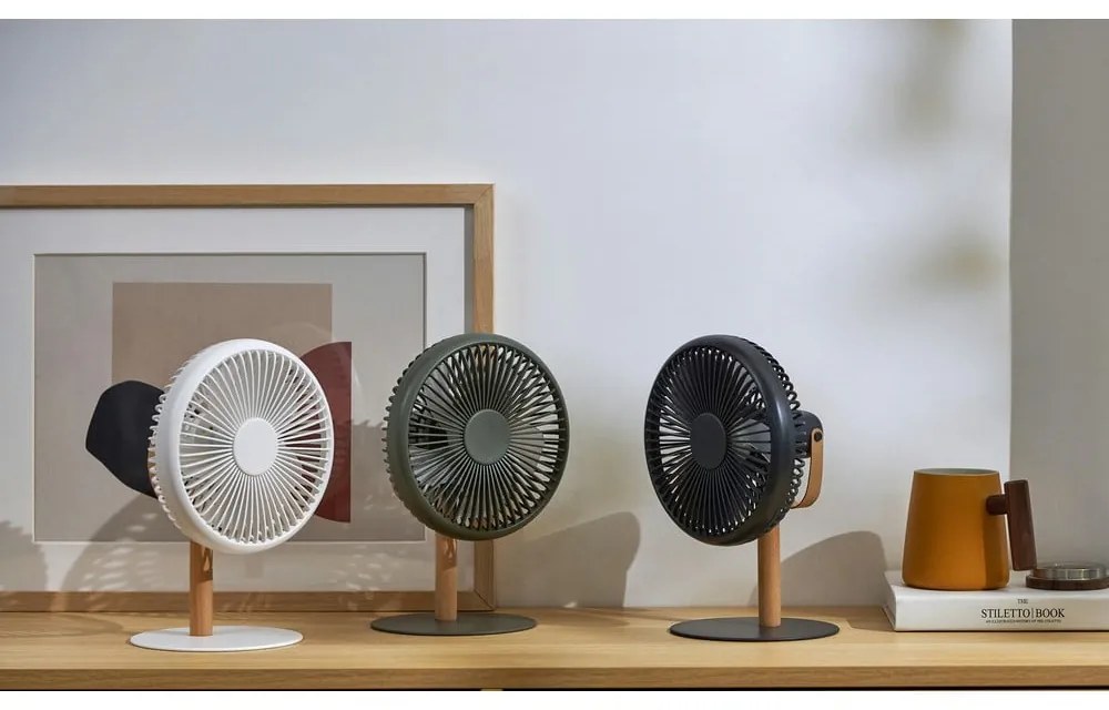 Veioză crem cu ventilator cu telecomandă (înălțime 26 cm) Beyond – Gingko